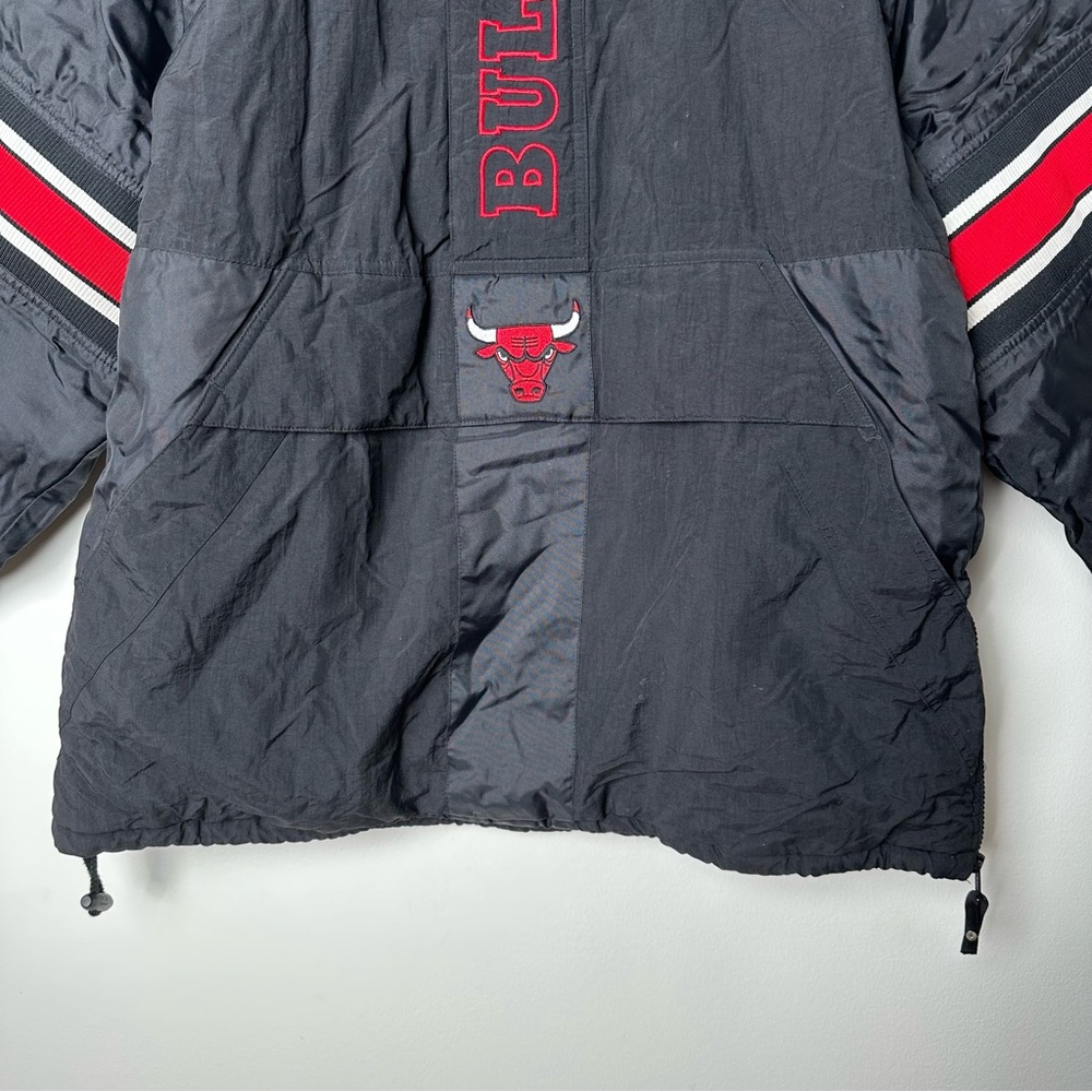 Vintage 90’s Chicago Bulls 1/4 Zip Pullover Embroidered Starter Jacket - Picture 7 of 15